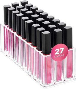 Supplier of cosmetic display racks mall counter transparent plexiglass display rack lipstick holder acrylic storage box