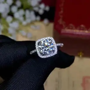 Anello moissanite pera PUSHI 3 carati personalizzati s925 disegni anello in argento puro per anello da donna moissanite da sposa