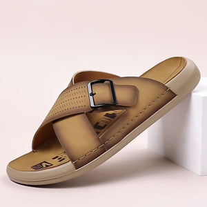 Men's Summer Outdoor Open <b>Toe</b> Platform Slip on Synthetic Anti-Slip Breathable Casual Slippers for Daily Wear - Product Image 3