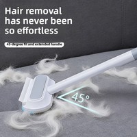 Langstieliger Doppelseitiger Tierhaar-Entferner Bürste mit Doppelfunktion Flanell-Schaber Fusselentferner für Möbel Sofa Kleidung Teppich