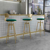 Chaises de tabouret de bar pivotantes en or minimalistes modernes de luxe pour la maison hôtel salon cuisine café décontracté