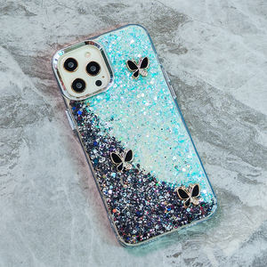 Funda para <span class=keywords><strong>Samsung</strong></span> Galaxy A70 con Diseño de Mariposa 3D Brillante, Funda Rígida y Elegante con Purpurina, en Oferta - Product Image 3