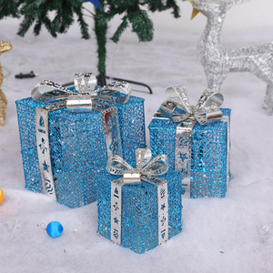 Yuyang Christmas Gifts Decorations Large Luminous Gift Box <b>with</b> <b>Lights</b> Three Sets of Stacking Scene Layout Christmas <b>Tree</b> - Product Image 3