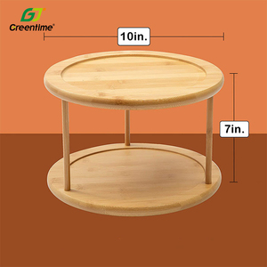 Multi-Function Wooden Round Spice <strong>Holder</strong> Make up Storage Rack <strong>Handy</strong> Bamboo Kitchen Rotating Spice Rack - Product Image 2