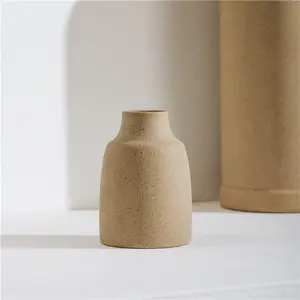 Ornamen Meja Gaya Eropa Nordic, Dekorasi Vas Keramik Porselen Matte untuk Bunga