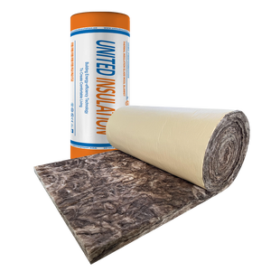 Isolation murale en laine de verre écologique marron légère, résistante au feu, sans formaldéhyde, en rouleau ou en couverture - Product Image 1