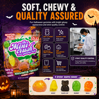 Afpelbare gummy snoepjes Halloween pompoen emmervormige zachte fruitgelei snoepjes groothandel feestfavoren