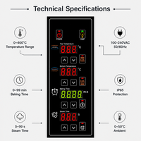Controlador de Temperatura Digital AISET YTDC-200, Panel de Control para Horno de Cocción con Función de Temporizador para Horno de Cocción Comercial
