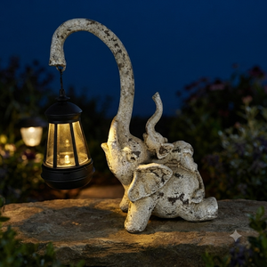 <span class=keywords><strong>Statue</strong></span> de jardin solaire en résine en gros : Figurines Léopard, Chat, Éléphant avec lanterne LED – Lumières décoratives étanches pour patio et jardin - Product Image 1