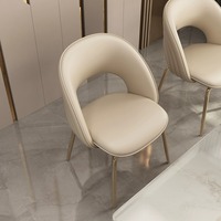 Chaise de salle à manger de luxe rembourrée, chaise de bureau moderne pour la maison, chaise de salle à manger en tissu doré écologique pour la maison et le restaurant