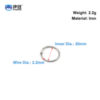 YIWANG usine 20mm métal nickelé argent livre à feuilles mobiles reliure à anneaux