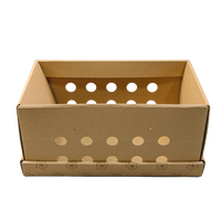 Caja de Cartón Corrugado Marrón Personalizada para Empaque de Frutas, con Tapa Superior e Inferior, Diseño con Orificios de Ventilación para Envío de Fruta Fresca por Proveedores