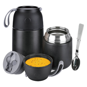 Thermos alimentaire personnalisé de qualité alimentaire, récipient alimentaire en acier inoxydable, pot alimentaire isolé sous vide avec cuillère - Product Image 1