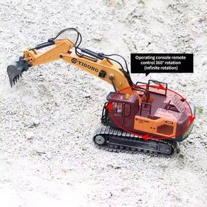 Excavatrice télécommandée 2,4 GHz à 11 canaux, jouet <span class=keywords><strong>en</strong></span> alliage RC, véhicule de chantier avec son et lumière, jouet de construction pour enfants - Product Image 3