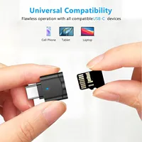Mini lector de tarjetas tipo C DC, tarjeta USB C TF, transferencia de alta velocidad, compatible con OTG para cámara, PC, portátil, teléfono inteligente
