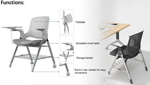 Lưới gấp với bảng viết bảng Bảng nghiên cứu bảng đào tạo ghế cho phòng hội nghị - Product Image 5