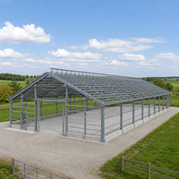 Structure en acier Q355B pour bâtiment d'élevage bovin, bâtiment pour vaches laitières, avec toit à panneaux solaires et ventilation de gouttière, sur mesure