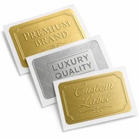 Étiquette autocollante métallique dorée personnalisée en relief pour l'image de marque des produits haut de gamme, pour l'emballage cadeau, vente en gros