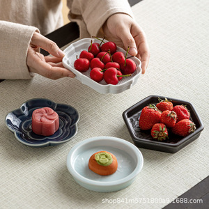 Plato de Frutas Irregular de Cerámica, Plato de Postre de Porcelana de Lujo Retro para Bodas - Product Image 5