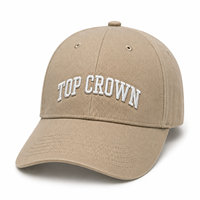 Gorra de Béisbol Personalizada TOP CROWN Bordada, Lavada, Estilo Vintage, Visera Curva, Ajustable, de Algodón, OEM ODM