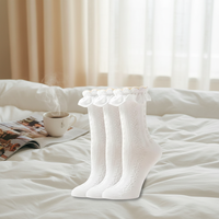 Chaussettes en dentelle blanches à volants, style Lolita élégant, respirantes, pour femmes et filles, pour l'école