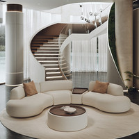 Sofá Semicircular Irregular de Tela de Una Plaza con Subsidio Gubernamental para Área de Descanso, Recepción, Salón de Belleza, Oficina de Ventas, Vestíbulo de Hotel