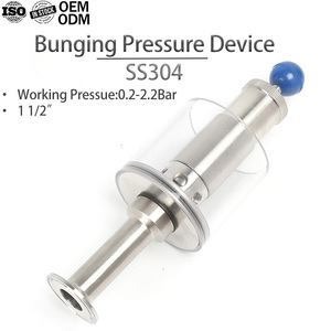 Vanne de décharge de gaz de sécurité sanitaire SS304 de haute qualité, réglable, avec raccord 1-1/2 pouces, pour applications alimentaires, vannes de pression d'air - Product Image 1