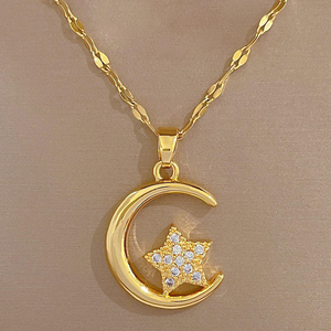 Collar con Colgante de Corazón 'Mamá' en Acero Inoxidable Chapado en Oro, con Circonitas, Regalo para Mujeres, Día de la Madre - Product Image 1