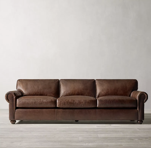 Canapé 3 places en cuir original Lancaster, design intemporel Sassanide, confort luxueux - Product Image 1
