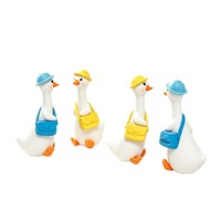 Chapeau mignon et sac bandoulière, figurines miniatures de canards, ornements de micro-paysage DIY, accessoires de décoration pour voiture, bureau et bureau de travail