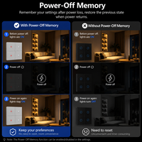 Interrupteur intelligent Tuya 3 voies compatible avec Alexa, Google Home, SmartThings, Zigbee, Home Assistant, UK/EU, pour hôtel et maison