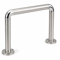 Ensemble de main courante robuste en acier inoxydable 304 soudé avec coudes sans soudure et plaques de base à bride pour escalier