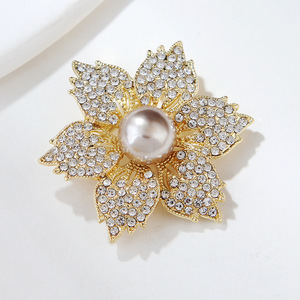 Broche de aleación chapado en oro con diseño de girasol y diamantes de imitación coloridos, joyería de lujo para mujer, regalo de compromiso o boda - Product Image 2