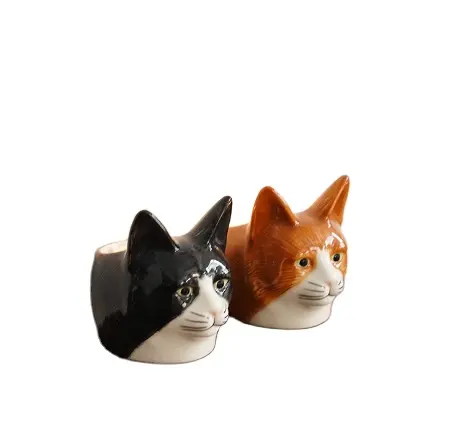 Bougeoirs en céramique en forme de chat créatif porte-bougie en céramique animal mignon chat décoration de la maison chat bougie pot cadeau