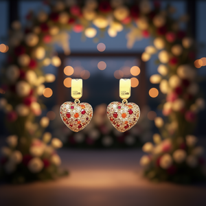 ต่างหูทรงหยดน้ำรูปหัวใจสีทองของโคโค่ประดับคริสตัลไรน์สโตนสำหรับผู้หญิงสไตล์โรแมนติกสำหรับงานปาร์ตี้ - Product Image 2