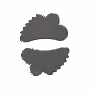 Forma irregular de metal personalizada verter rostro con dientes de acero inoxidable gua sha para la cara - Product Image 4