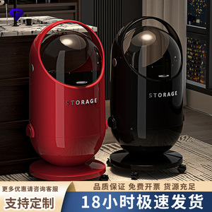 Creative Household Trash Can Round Flip Lid Large Capacity Indoor Storage Wastebasket Living Room Bedroom Use - Product Image 5