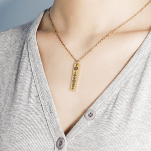 Collier personnalisé personnalisé pour <span class=keywords><strong>affiche</strong></span> de chanson Spotify pour cadeau de bijoux en acier inoxydable gravure personnalisée colliers de piste audio - Product Image 6