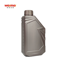 Bouteille plate en HDPE de 1000 ml vide pour huile moteur à essence, avec bouchon à vis respirant, pompe sans air, emballage liquide industriel