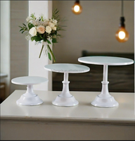 Bleu Rose Gâteau Stands Métal Rond Gâteau Titulaire Dessert Tarte Pizza Présentoir 8 "10" 12 "Plateau De Service Décoration pour Mariage