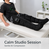 Masseur de jambes sans fil à 5 chambres, compression d'air 30-240 mmHg, pression réglable avec écran LCD, rechargeable, pour usage domestique