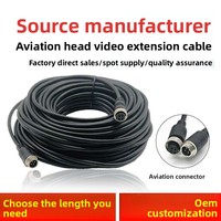 Câble d'extension vidéo 4 broches 20 m (66 pi) pour caméra de recul, voiture, camion, DVR, MDVR, moniteur – Câble aviation 4 broches