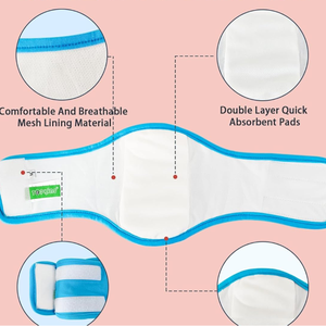 WL Lot de 3 bandes de ventre douces et confortables pour chiens mâles Couches pour chiens lavables et réutilisables Enveloppes d'incontinence à haute absorption et anti-fuite - Product Image 2