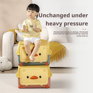 प्यारा स्टेकयोग्य प्लास्टिक बच्चों का भंडारण बॉक्स घर आयोजक खिलौने संगठन बड़े भंडारण बैग कार्टून बिल्डिंग ब्लॉक स्टोरेज बॉक्स - Product Image 5