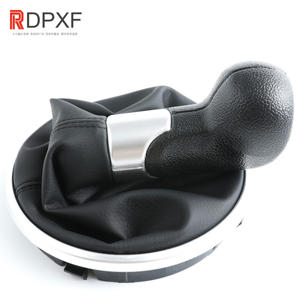 Accessoires intérieurs OEM 5J0711113F, pommeau de levier de vitesse en cuir argenté 5 vitesses pour <span class=keywords><strong>Skoda</strong></span> Fabia II, pommeau de levier de vitesse de voiture. - Product Image 2