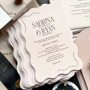 Custom Wedding Invitations Including Invitation <strong>Card</strong> <strong>RSVP</strong> <strong>Card</strong> Itinerary <strong>Card</strong> Art Paper with Digital Printing - Product Image 2