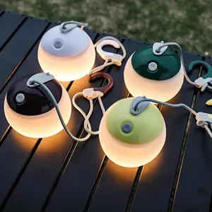 Recarregável Camping Lâmpada Impermeável USB Portátil Bateria Cavalo Lanterna Silicone LED Camping Pendant Lamp