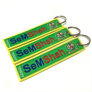 Porte-clés Flight Tag, cadeaux promotionnels, porte-clés personnalisé en acier inoxydable écologique, porte-clés en tissu tissé avec mousqueton - Product Image 2