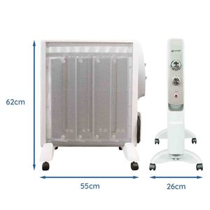 Calentador Eléctrico Runkel de 2000W, 4 Elementos, Radiador de Mica, Blanco, Portátil con Ruedas - Product Image 5