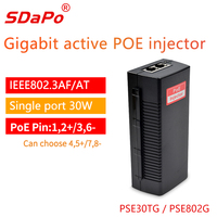 Injecteur PoE SDAPO PSE30TG/PSE802G 30W, alimentation OEM/ODM IEEE802.3at Af 30W Gigabit POE